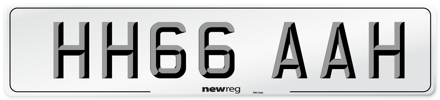 HH66 AAH Number Plate from New Reg
